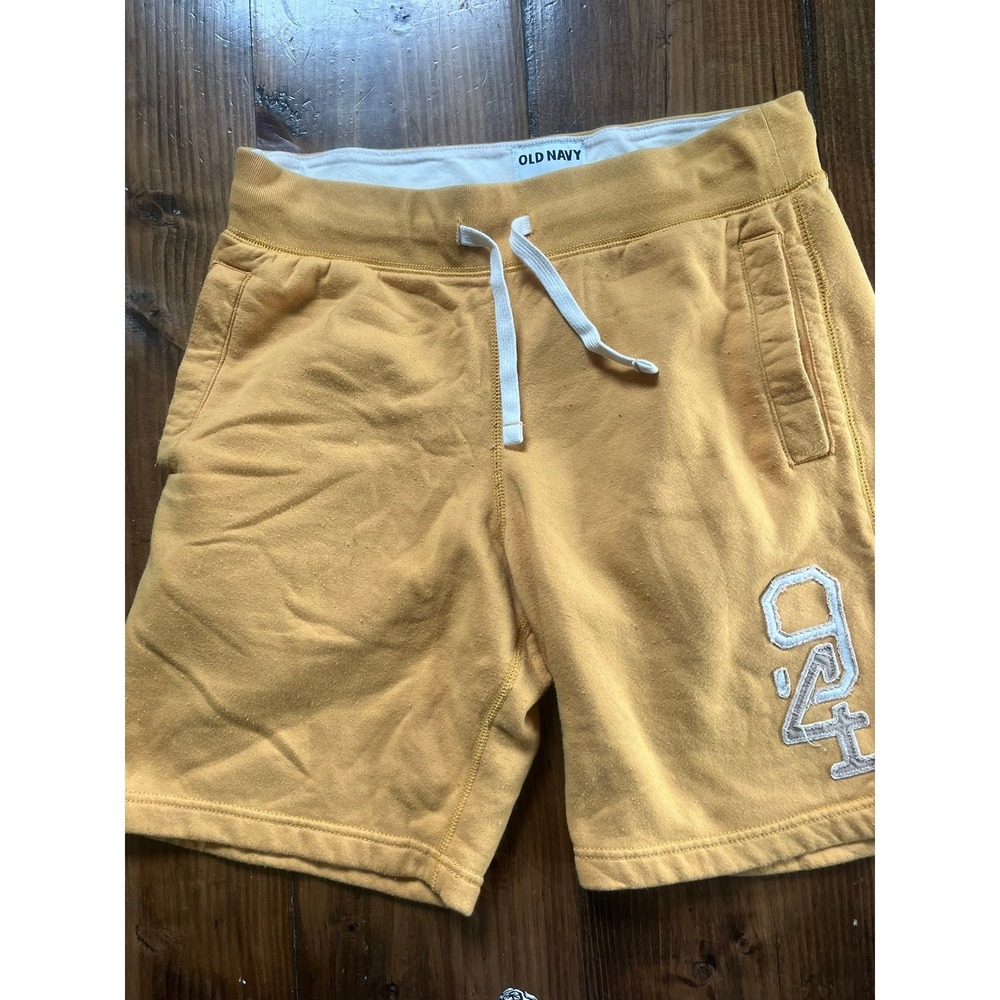 Vintage Old Navy Mens Mustard Yellow Fleece Shorts 94